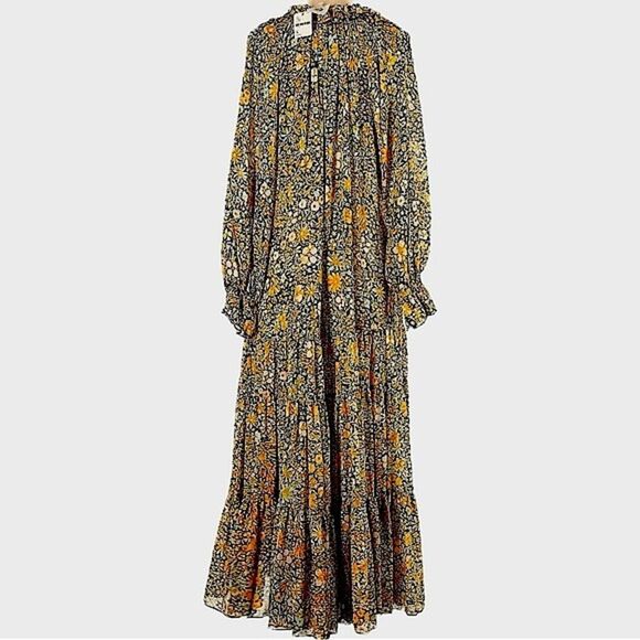 REVOLVE Free People Dress Feeling Groovy Floral Print Black Maxi Dress S • NEW - Picture 10 of 16